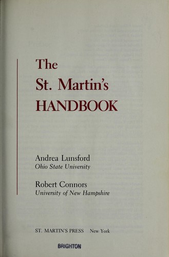 Cover for The St. Martin's handbook