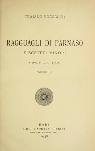 Cover for De' ragguagli di Parnaso ...