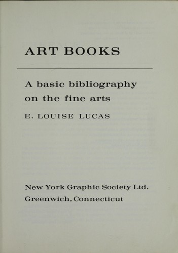 Cover for Art books; a basic bibliography on the fine arts