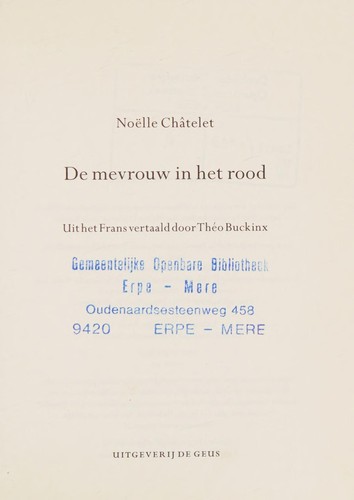 Cover for De mevrouw in het rood