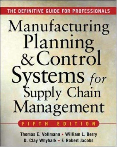 Cover for MANUFACTURING PLANNING AND CONTROL SYSTEMS FOR SUPPLY CHAIN MANAGEMENT 