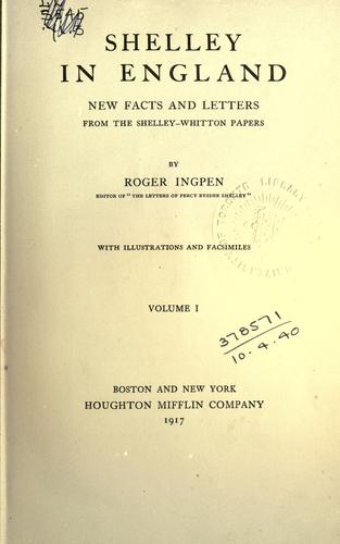 Cover for Shelley in England