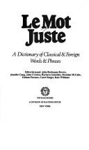 Cover for Le Mot juste