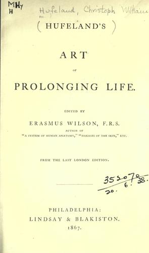 Cover for Art of prolonging life
