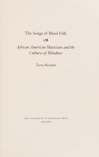 Cover for The songs of blind folk