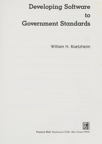 Cover for Developing software to government standards