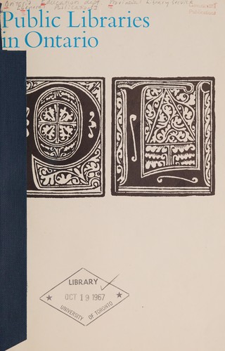 Cover for PUBLIC LIBRARIES IN ONTARIO