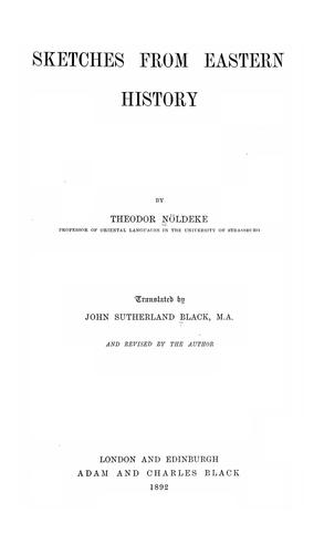 Cover for Sketches from eastern history