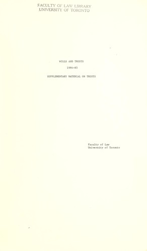 Cover for Wills and trusts