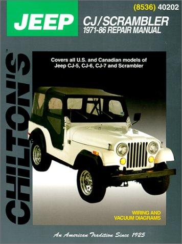 Cover for Chilton's Jeep CJ/Scrambler, 1971-86 repair manual