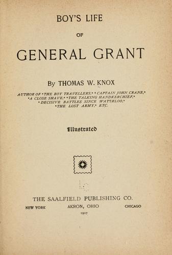 Cover for Boy's life of General Grant