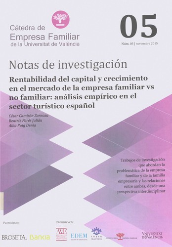 Cover for Rentabilidad del capital y crecimiento en el mercado de la empresa familiar vs no familiar