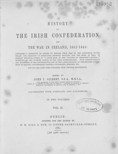 Cover for History of the Irish Confederation and the war in Ireland, 1641-1643
