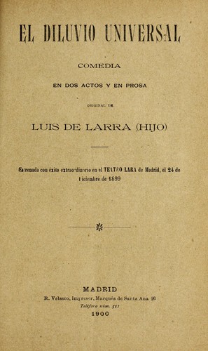 Cover for El diluvio universal