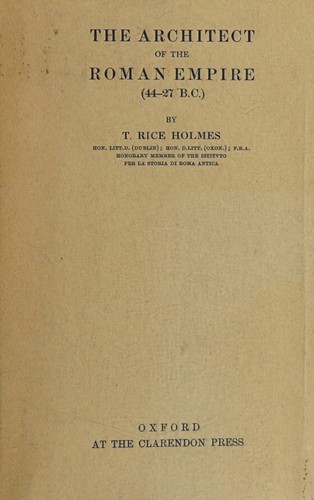 Cover for The architect of the Roman empire