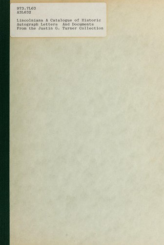 Cover for Lincolniana