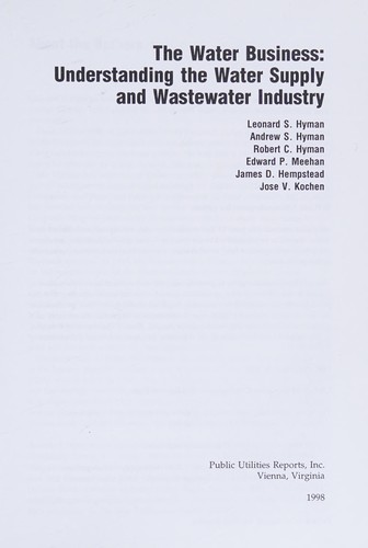 Cover for The water business