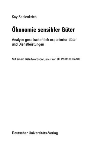Cover for O konomie sensibler Gu ter