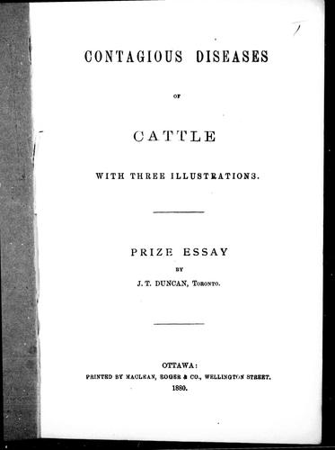 Cover for Contagious diseases of cattle