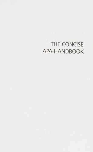 Cover for Concise APA Handbook