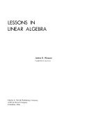 Cover for Lessons in linear algebra
