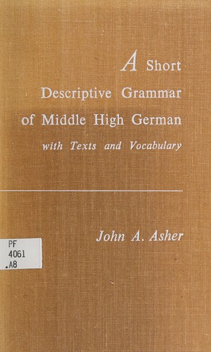 Cover for A short descriptive grammar of Middle High German with texts and vocabulary