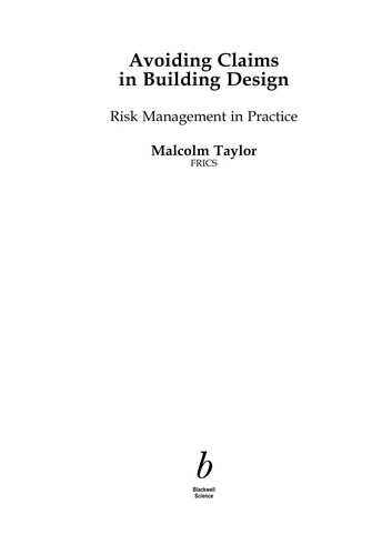 Cover for Avoiding claims in building design