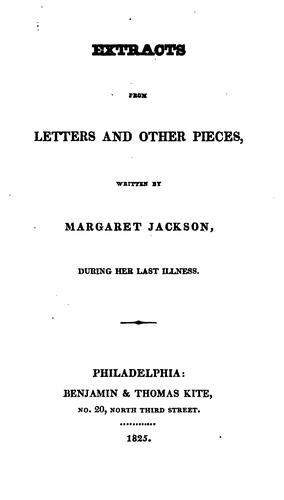 Cover for Extracts from letters