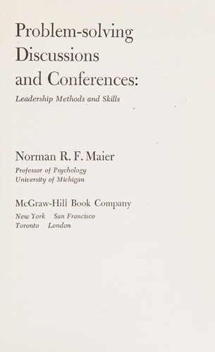 Cover for Problem-solving discussions and conferences