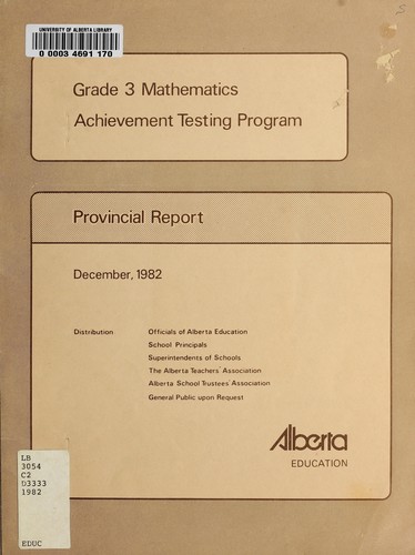 Cover for Provincial report : grade 3 mathematics achievement testing program