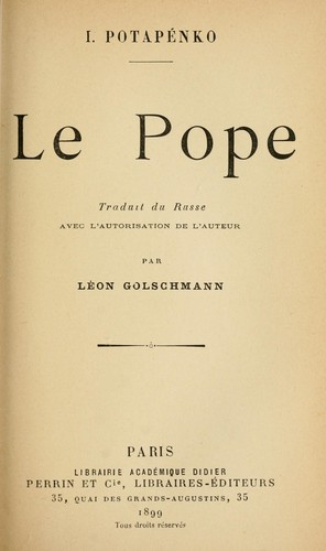 Cover for Le pope