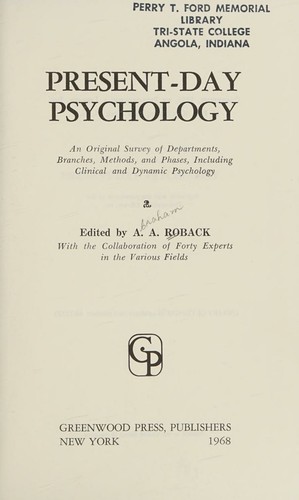 Cover for Present-day psychology