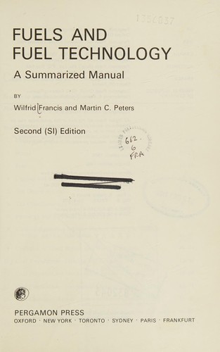 Cover for Fuels and fuel technology