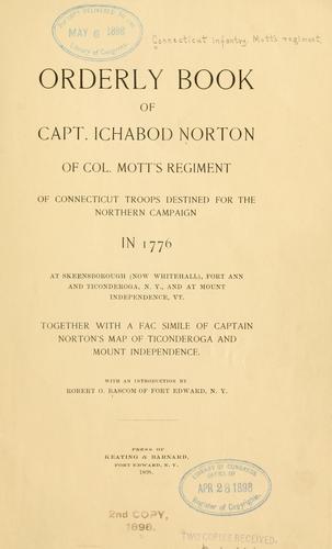 Cover for Orderly book of Capt. Ichabod Norton of Col. Mott's regiment of Connecticut troops destined for the northern campaign in 1776