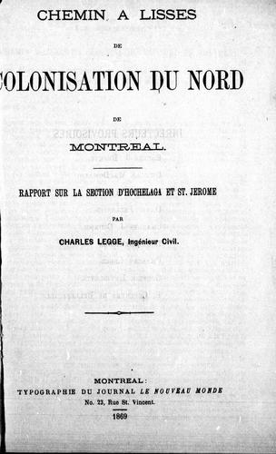 Cover for Rapport sur la section d'Hochelaga et St. Jérôme