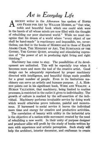 Cover for Art in everyday life