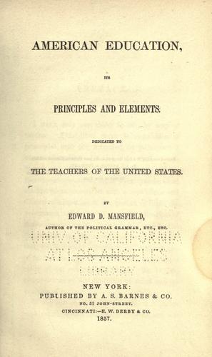 Cover for American education