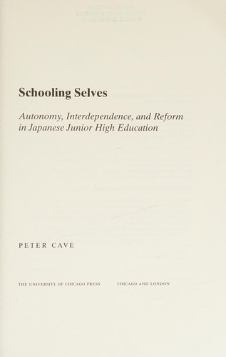 Cover for Schooling Selves