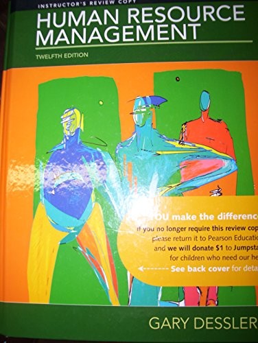 Cover for Human Resource Management, by Dessler, 12th Edition, US