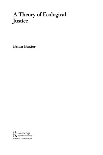 Cover for A theory of ecological justice
