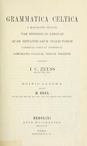 Cover for Grammatica celtica.