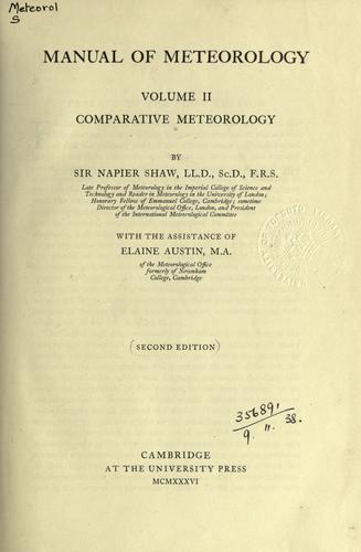 Cover for Manual of meteorology