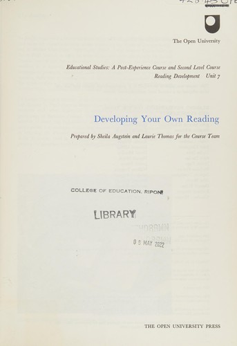 Cover for Developing your own reading
