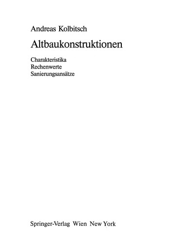Cover for Altbaukonstruktionen