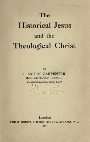 Cover for The historical Jesus and the theological Christ