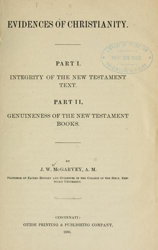 Cover for Evidences of Christianity