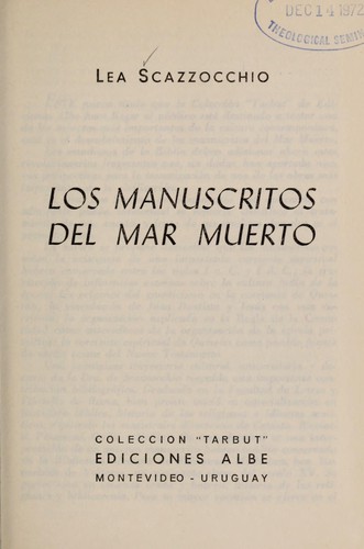 Cover for Los manuscritos del Mar Muerto
