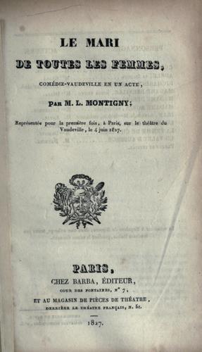 Cover for Le mari de toutes des femmes