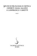 Cover for Studi di filologia e critica offerti dagli allievi a Lanfranco Caretti.