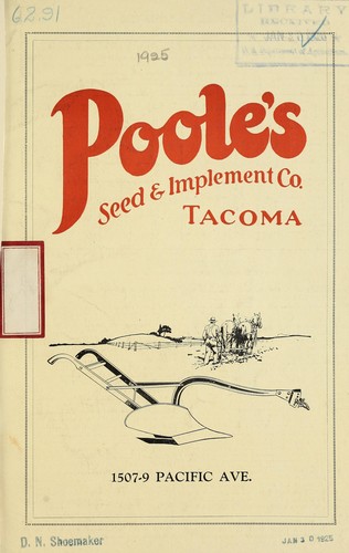 Cover for Poole's Seed & Implement Co. [catalog]